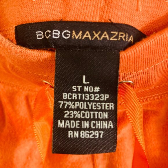 BCBGmaxazria Velour Sweatpants Women’s Small MISLABELED Orange Tiger Lily Terry - Picture 3 of 10